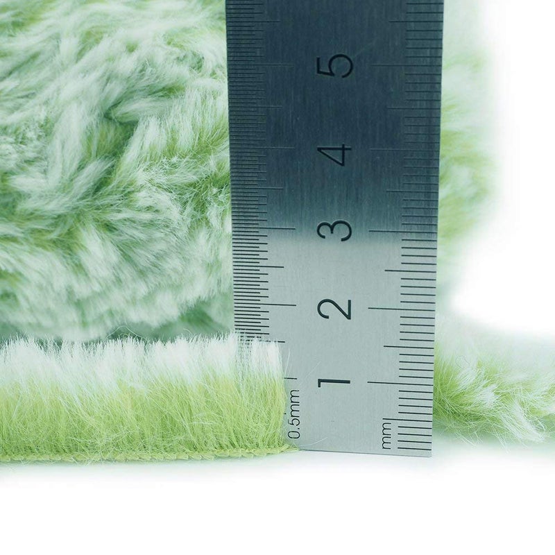 NICEEC 2 Skeins Faux Fur Yarn Super Soft, Chunky & Fluffy, Eyelash Yarn for Crochet & Knitting (Total Length 70yds,3.53oz) - Green - Image 4
